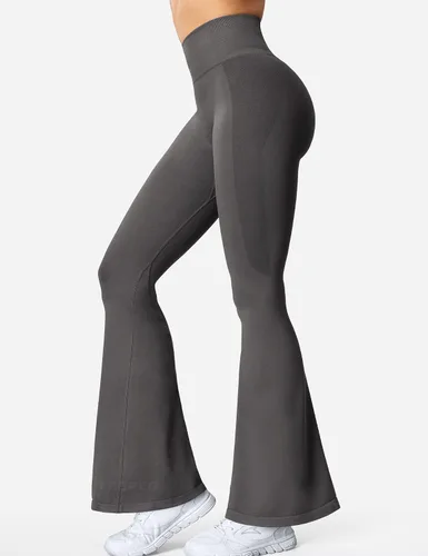 Vista 2 de YEOREO Leggings acampanados para mujer, con control de abdomen, cintura alta, corte de bota, pantalones de yoga, pantalones de entrenamiento