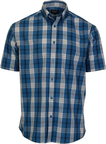 Vista 23 de Gioberti Men's Casual Plaid Button Down Short Sleeve Shirt 1162 - Royal / Negro / Gris