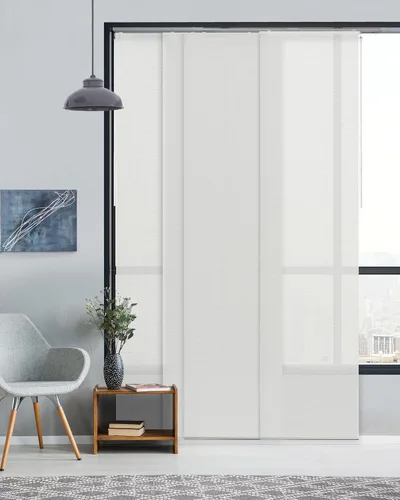 Vista 11 de GoDear Design - Persianas ajustables deslizantes para puertas de vidrio, cortinas verticales con panel de riel, puertas de armario, riel extensible