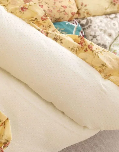 Vista 7 de vctops Funda acolchada de algodón bohemio con retazos para sofá, funda de sofá modular con volantes para sala de estar, antideslizante, suave, cojín