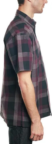 Vista 3 de YAGO Camisa de manga corta para hombre con botones de algodón y ajuste relajado