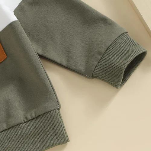Vista 43 de Conjunto de sudadera de manga larga con cuello redondo y pantalones deportivos para bebés, ropa de invierno para bebé