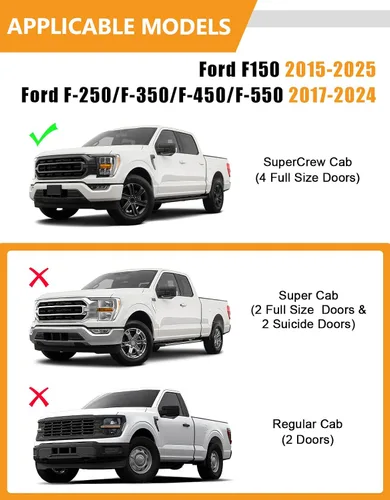 Vista 2 de KINGGERI Cajas de almacenamiento para debajo del asiento compatibles con Ford F-150 F150 SuperCrew Cab 2015-2026, Ford F-250 F-350 F-450 F-550 Super