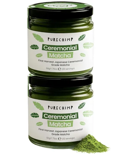 Vista 10 de PureChimp Polvo de matcha de grado ceremonial, 1.75 onzas. Té japonés puro de grado ceremonial matcha cultivado en sombra en Kagoshima. Polvo de té