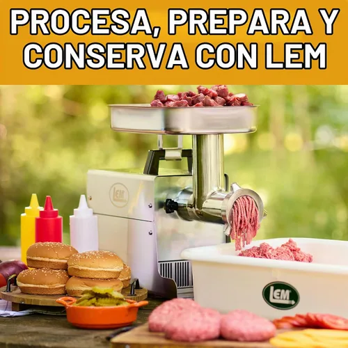 Vista 6 de Molinillo de carne eléctrico Big Bite de acero inoxidable, marca LEM Products Kitchen Appliance for Home Use, Compact Food Processor for Grinding