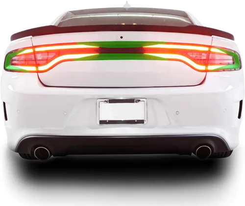 Vista 4 de Bogar Tech Designs Cubierta de vinilo con superposición de luces traseras de pista de carreras compatible con Dodge Charger 2015-2023 - Negro