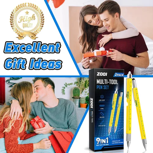 Vista 2 de ZOOI Rellenos de calcetines para hombres adultos, bolígrafo multiherramienta 9 en 1, regalos para hombres y papá que lo tienen todo, rellenos