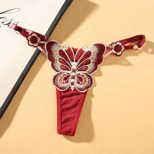 Vista 9 de CJHDYM Ropa interior sexy para mujer, tanga para niñas, tangas de mariposa, ropa interior para mujer