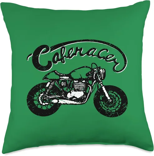 Vista 4 de American Cafe Racer Motorcycle Apparel and Merch Cafe Racer Biker Men Women Adult Teens Boys Girls Kids Youth Throw Pillow, 16x16, Multicolor