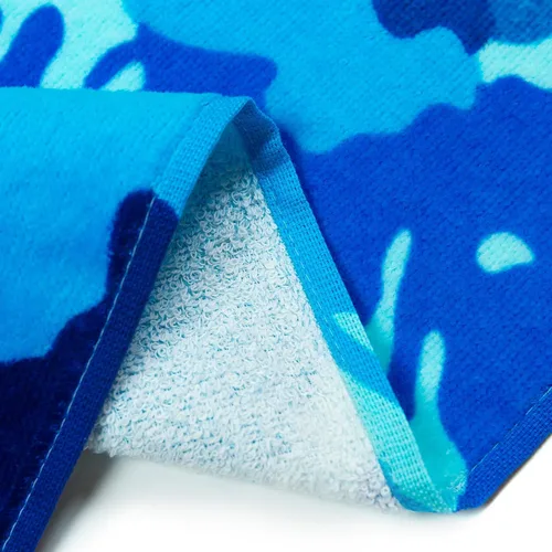 Vista 2 de Softerry Tie Dye Beach Towel 30 x 60 inches 100% Cotton Velour One Side Printed (Blue Tie Dye, 30" x 60") (Pack of 2)