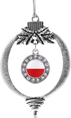 Vista 60 de Inspired Silver - Adorno con dije de cara de carlino - Adornos navideños de círculo de plata con joyas de circonita cúbica