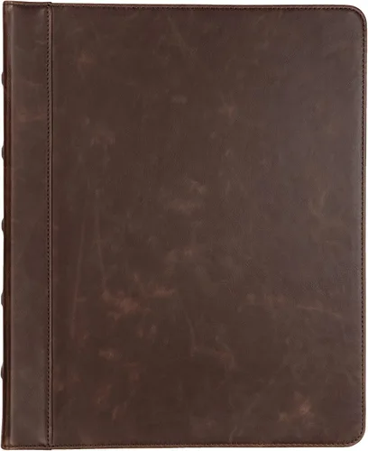 Vista 17 de Samsill Carpeta de cuero vintage con 3 anillos redondos de 0.5 pulgadas (100 hojas), documentos de 8.5 x 11 pulgadas, organizador profesional, Negro