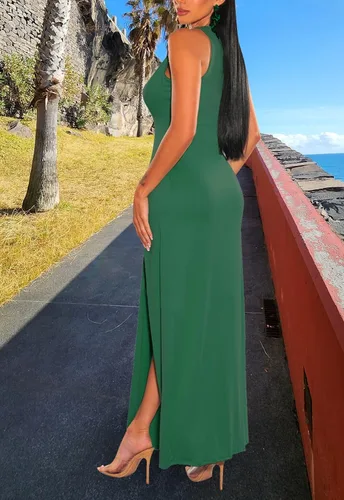 Vista 7 de Vestido largo de fiesta, espalda descubierta, con cuello en V, estampado floral, para mujer