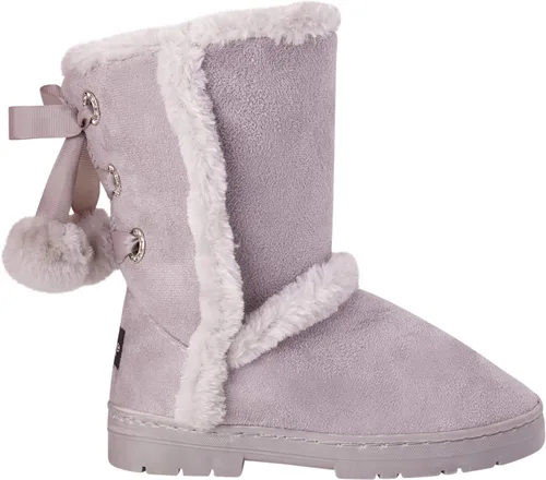 Vista 3 de bebe Girls Fur Trim Winter Boots with Back Lace Pom-Poms (ToddlerLittle GirlBig Girl)