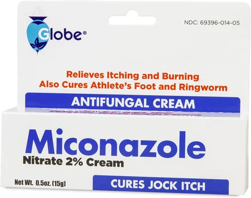 Vista 2 de Globe Miconazole - Crema antifúngica de nitrato al 2% de 0.5 onzas, cura la mayoría de los pies de atletas, picazón deportista, tiña (paquete de 2)