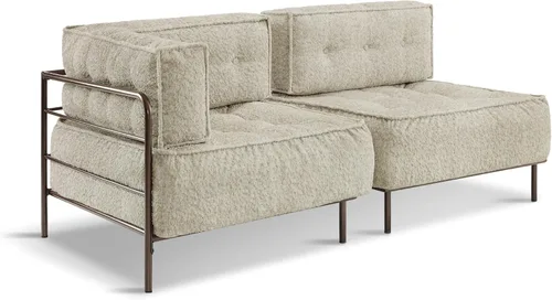 Vista 18 de MCombo Sofá modular con cojín extraíble, sofá tapizado para sala de estar, apartamento, oficina (azul, asiento medio)
