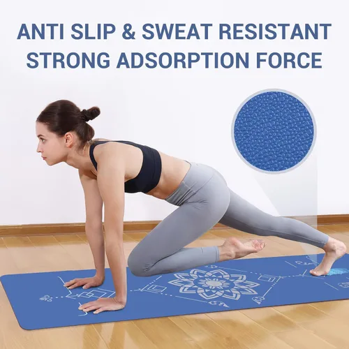 Vista 7 de Avoalre Esterilla de yoga plegable – Tapete de ejercicio antideslizante texturizado – Tapete de yoga ligero de viaje con bolsa de transporte