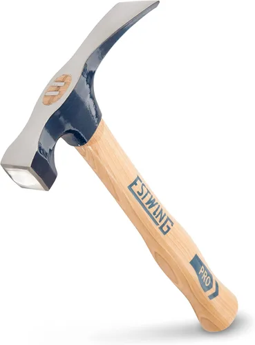 Vista 5 de ESTWING Bricklayer's/Mason Hammer - Herramienta de mampostería de 21 onzas fabricada en Estados Unidos con cabeza de acero forjado y mango largo