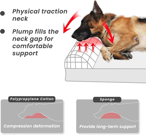 Vista 6 de Laifug Cama ortopédica de espuma viscoelástica para perros con forro duradero a prueba de agua y funda extraíble lavable (grande