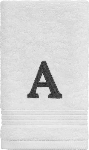 Vista 6 de Avanti Linens - Toalla de dedos, algodón suave y absorbente, decoración de baño bordada (colección de monogramas, inicial G)