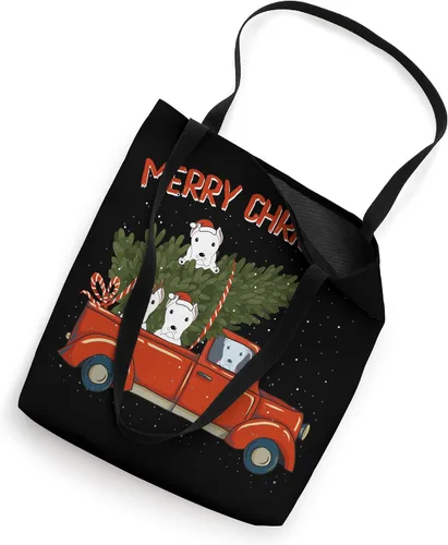 Vista 2 de Dogo Argentino Christmas Vintage Rojo Pickup Tote Bag