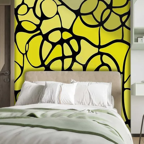 Vista 2 de Papel para Pared Decorativo Amarillo Peel & Stick Wallpaper Mosaico Decoración Decoración de Sala de Arte Inquilino Apto para Inquilinos (Ancho)
