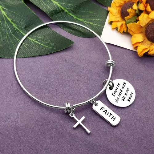 Vista 4 de Pulsera de joyería cristiana para hija, regalos para hija, joyería religiosa, versículo de la Biblia, regalo cristiano inspirador para mujeres, hija