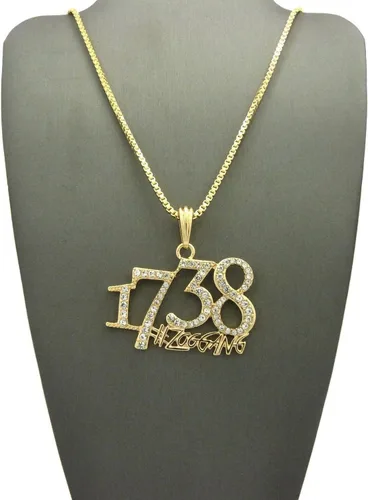 Vista 4 de Collar de cadena cubana para hombre, 1738, zoológico, remy, boyz, micro, colgante, caja cubana, joyería de hip hop