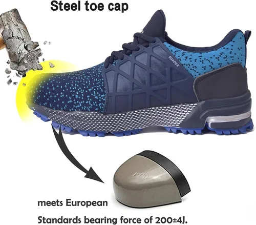 Vista 2 de SUADEX Zapatos de punta de acero indestructibles para hombres y mujeres, zapatos de trabajo ligeros para hombres, cómodos zapatos de seguridad