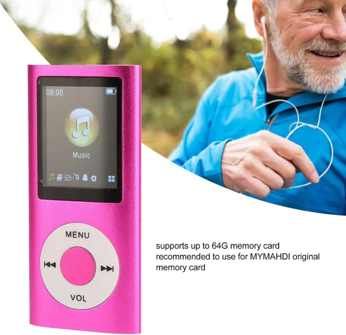 Vista 3 de LICAEVEY Reproductor MP3 Bluetooth ultrafino de 1.8 pulgadas con pantalla LCD, memoria expandible a 64 GB, reproductor de música portátil