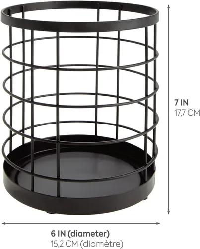 Vista 2 de iDesign Recipiente de Cocina para Utensilios - Recipiente de Cocina de Acero Portautensilios para Encimera - Negro Mate