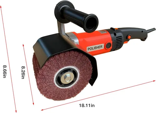 Vista 2 de Pulidora de pulido de 1400 W Pulidora de rueda de 110 V Máquina de dibujo de alambre lijadora eléctrica Pulidora de lijadora eléctrica para metal