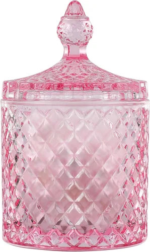 Vista 8 de Paquete de 2 Portacotonetes Frascos de Boticario de Vidrio Grueso con Tapa para Decoración de Baño Organizador de Almacenamiento para Hisopos