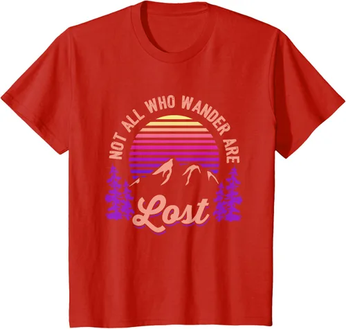 Vista 55 de Not All Who Wander Are Lost Vintage Mountains - Camiseta de senderismo, Negro, S