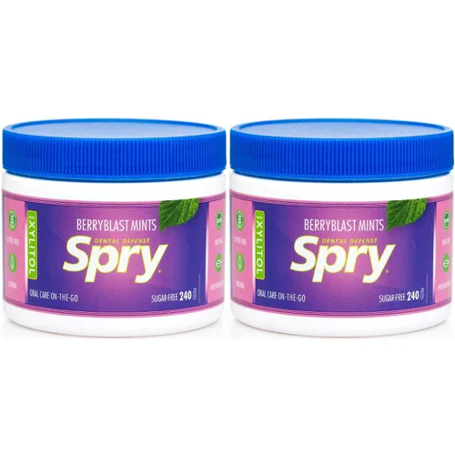 Vista 16 de Spry Xylitol Berry Blast - Caramelos sin azúcar, promueve la salud oral, aumenta la producción de saliva, detiene el mal aliento, sin OMG, sin