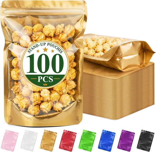 Vista 12 de ANZNKU 100PCS Mylar Bags Resealable Small Smell Proof Bags(Black, 3.5x5)