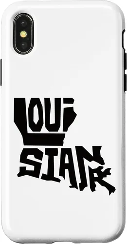 Vista 4 de iPhone 15 Patriotic Home State Map of Louisiana Text Art Shape Design Case