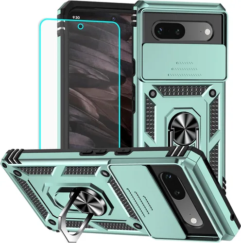 Vista 21 de HNHYGETE Funda para Pixel 6a con protector de pantalla HD, soporte giratorio de grado militar de 360° (resistente) a prueba de golpes para Google