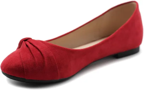 Vista 3 de Ollio Zapato de ballet de ante sintético plano para mujer