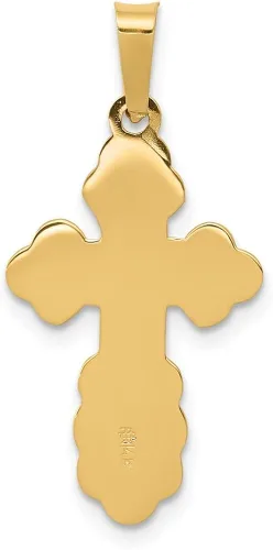 Vista 4 de Diamond2Deal Colgante y dije de cruz ortodoxa oriental de oro amarillo de 14 quilates para mujer, Metal, No es una piedra preciosa