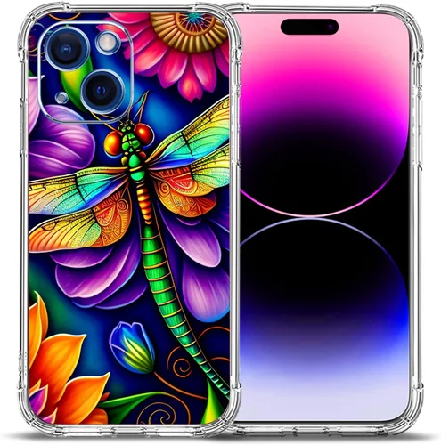 Vista 16 de Funda para iPhone 15 Plus, hermosa protección contra caídas de flores rosas, a prueba de golpes, funda protectora de cuerpo completo resistente a