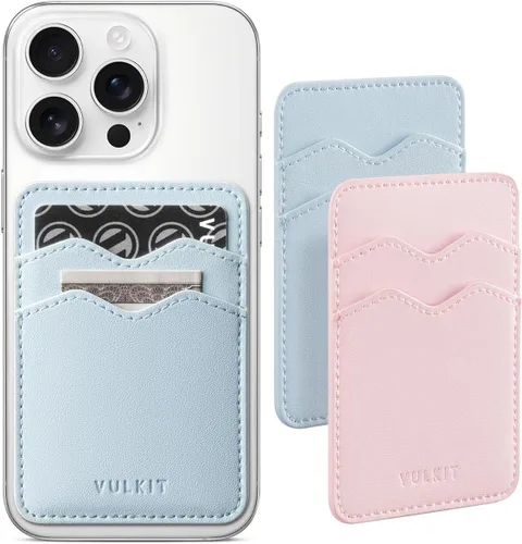 Vista 18 de VULKIT Soporte adhesivo para tarjetas Compatible con iPhone, cartera de cuero para teléfono celular, estuche para tarjetas de crédito, adhesivo