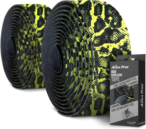 Vista 14 de ALIEN PROS Cinta para manillar de bicicleta de poliuretano (juego de 2) negro, rojo, blanco, rosa, azul, mejora el agarre de tu bicicleta con estas