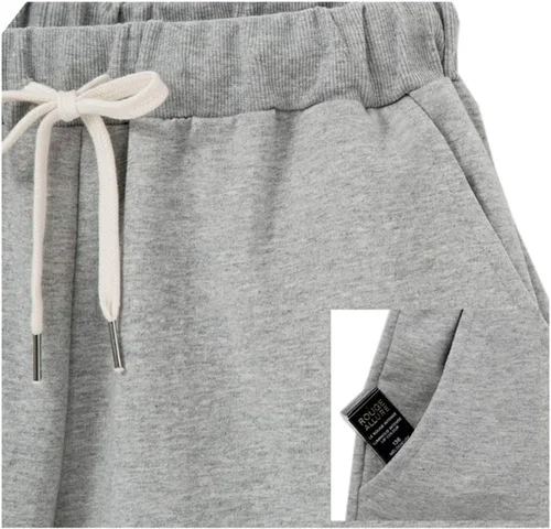 Vista 2 de Bermudas de punto con cordón para mujer, estilo casual, cintura elástica.