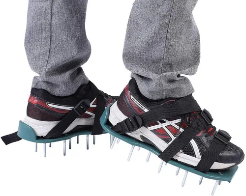 Vista 5 de HERCHR Zapatos aireadores de césped, sandalias con punta de aireación de césped, zapato de aireación de suelo con 3 vendajes aireadores zapatos
