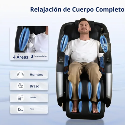 Vista 9 de VAT - Silla de masaje de cuerpo completo VibroAcoustic Sonic Wave, SL-Track Zero Gravity reclinable con 25 modos automáticos, escaneo corporal
