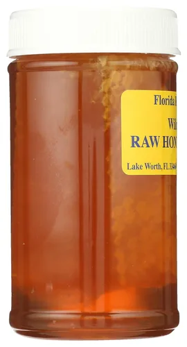 Vista 4 de Florida Raw Apiaries Miel de flores silvestres cruda y sin filtrar con peine, 16 onzas