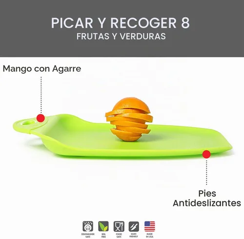Vista 7 de Dexas Tabla de cortar Chop & Scoop de 9.5 x 13 pulgadas, verde sólido, 322-J383