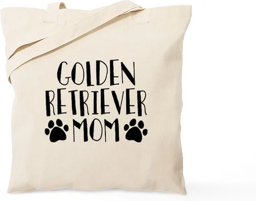Vista 17 de CafePress Bolsa de compras de lona beige natural reutilizable con diseño de raza Golden Retriever