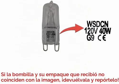 Vista 3 de 2 Pack, Fulfilled by Amazon, WSDCN G9 120 Volt 40W Bombilla de Horno Halógena 350°C Bombilla de Luz de Horno